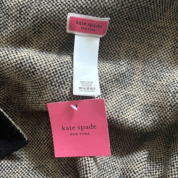 Kate Spade Leopard Print Ruana Poncho Shrug Cardigan Wrap One Size Wool Blend - Picture 5 of 6